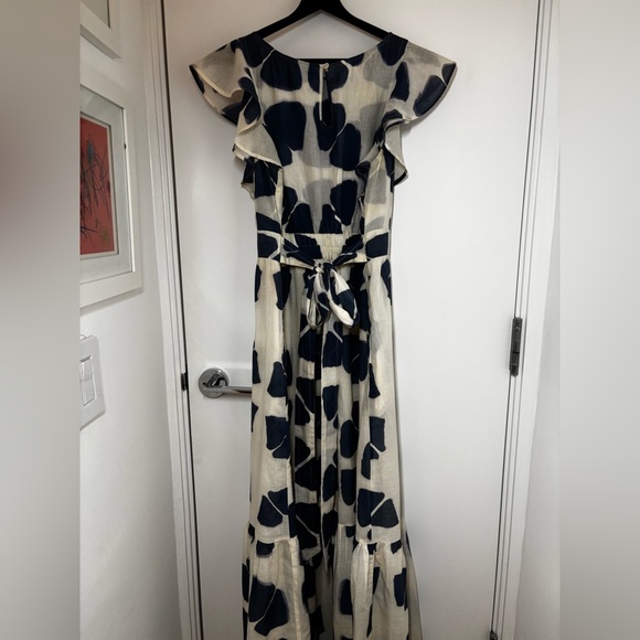 The Odells - Seville Blue and White Ruffle Maxi Dress - Picture 7 of 10